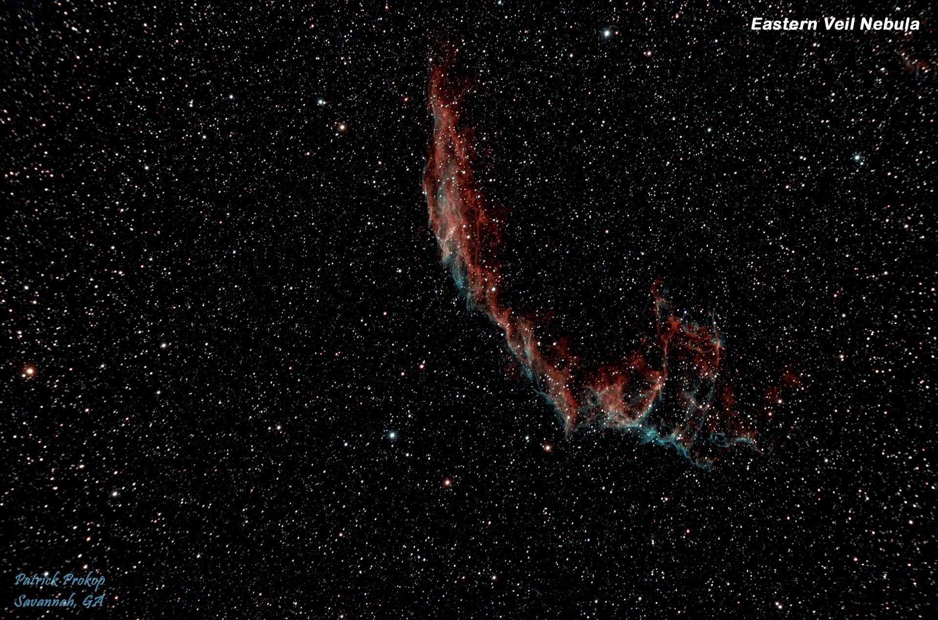 The Eastern Veil Nebula, October 3, 2019  ... Click on image for larger view