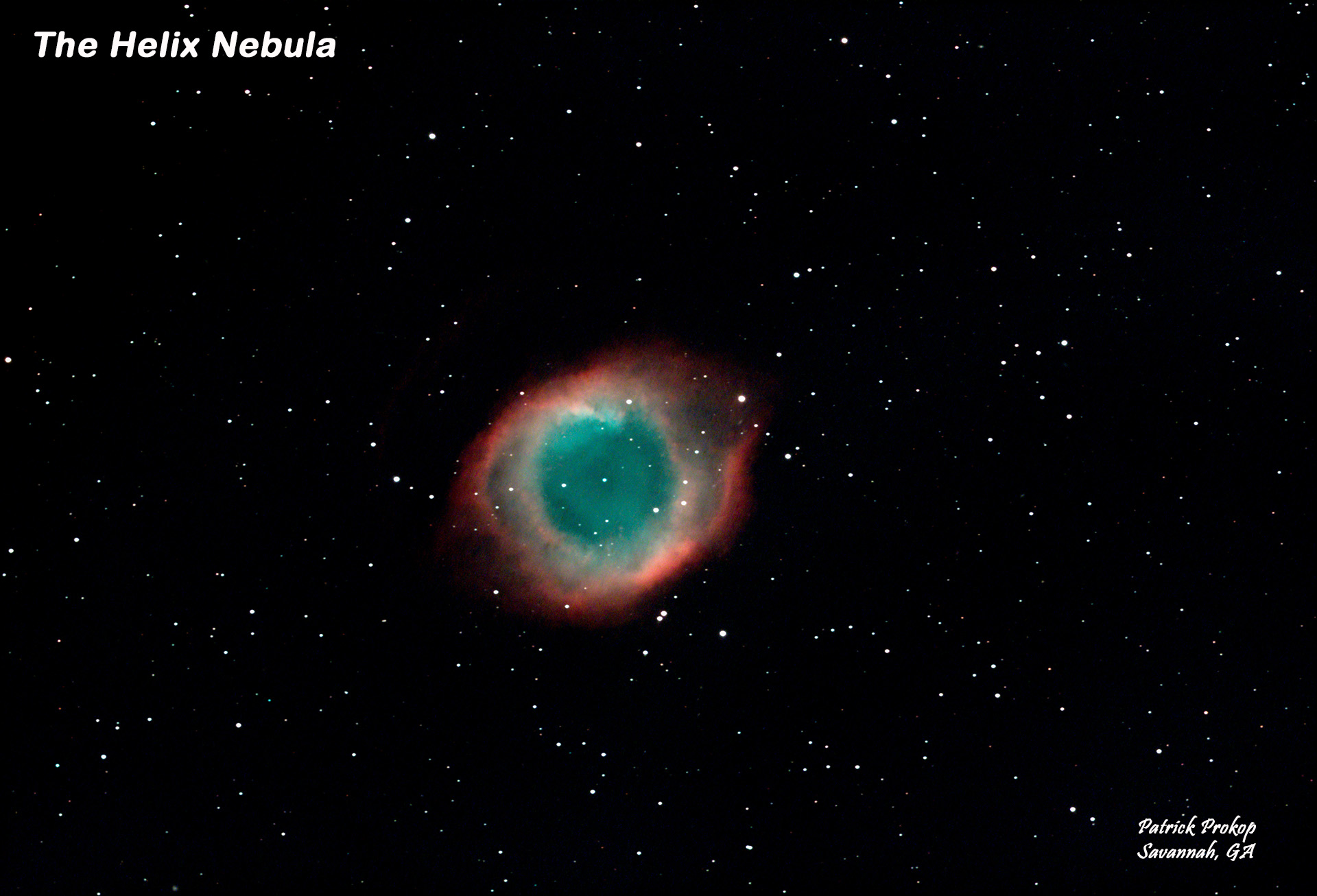 The Helix Nebula, Full View, September 19, 2019 ... Click on image for larger view