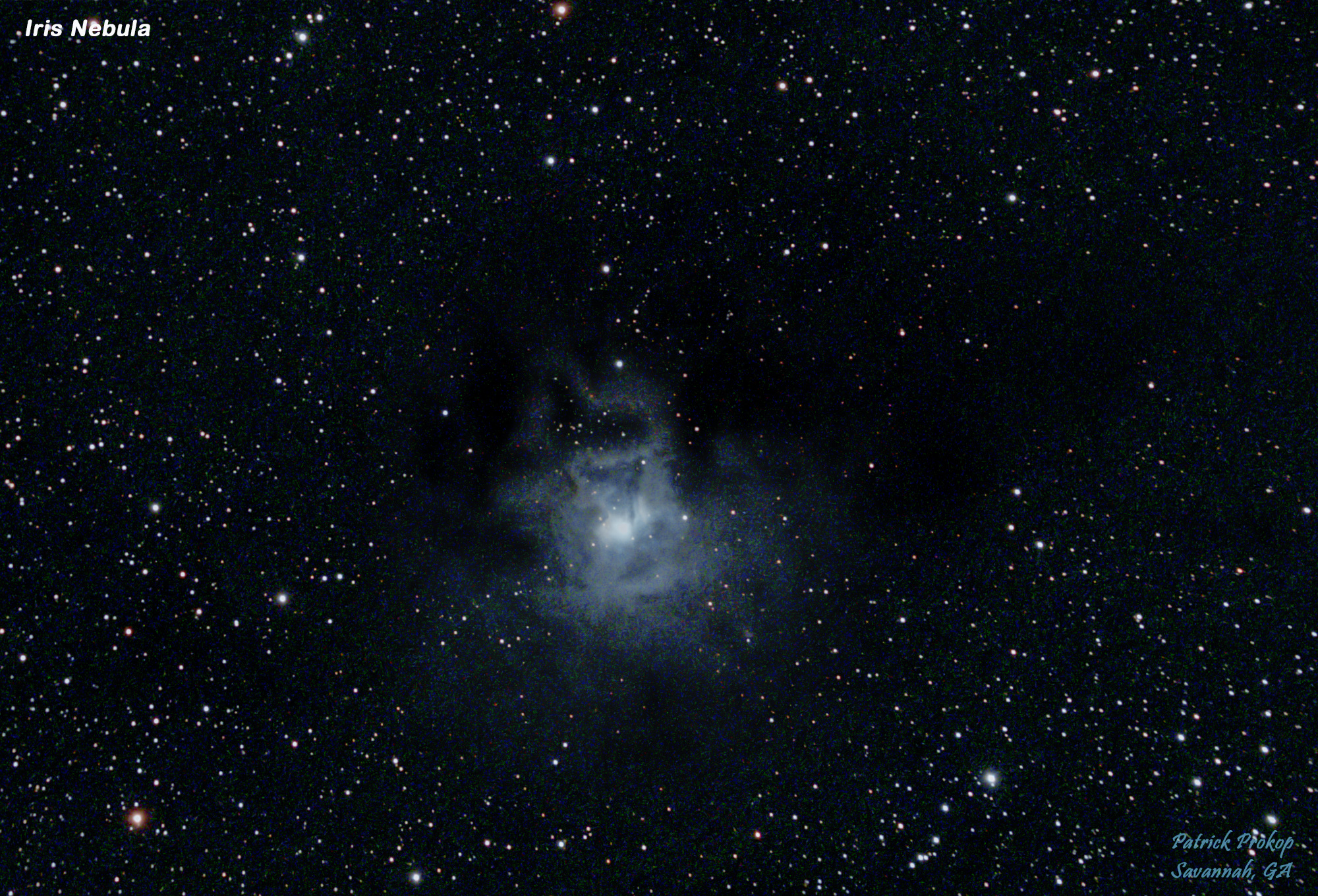 The Iris Nebula, Cropped View,  September 29, 2019  ... Click on image for larger view