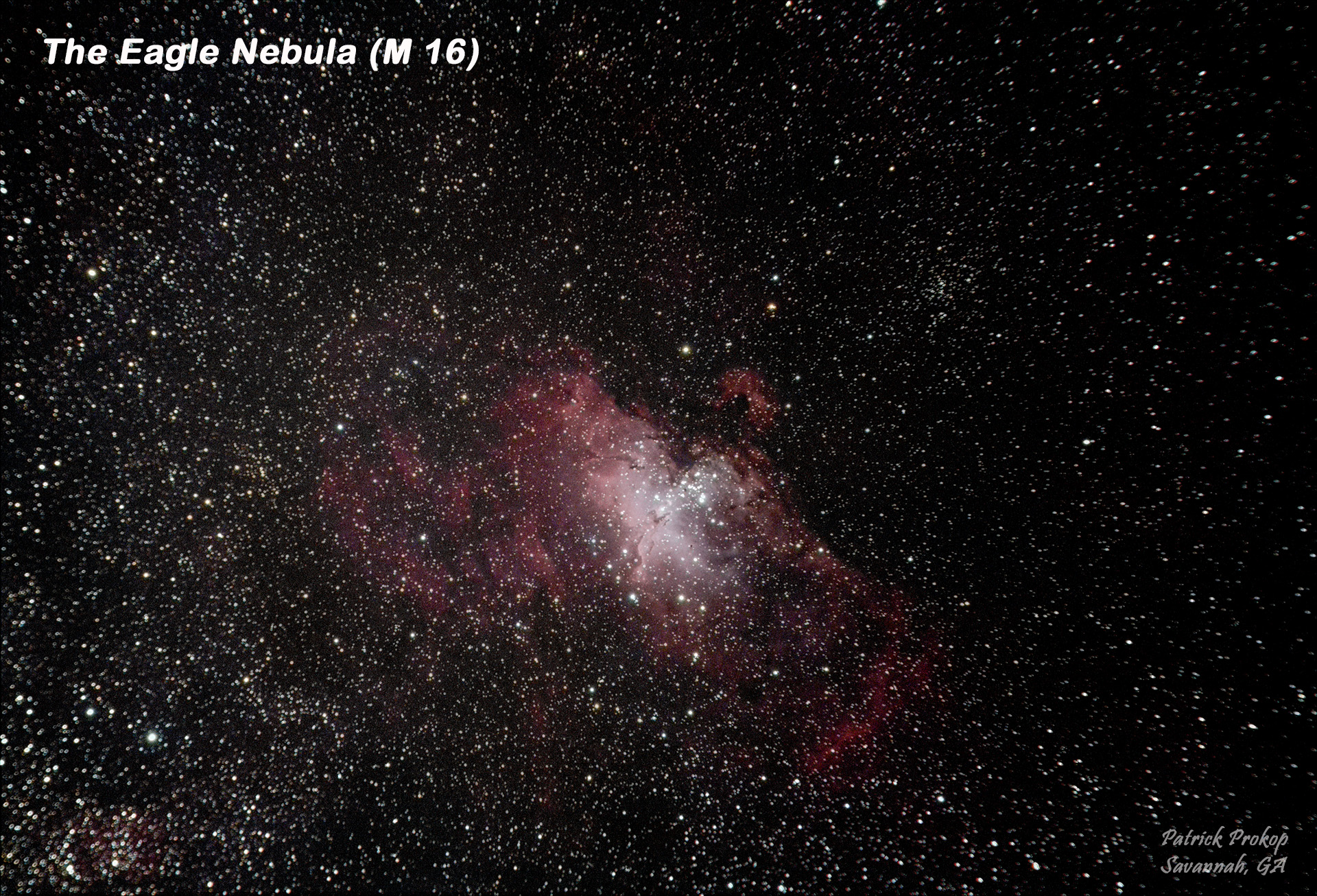 Wide View of Messier 16 from Pat Prokop's Heavenly Backyard