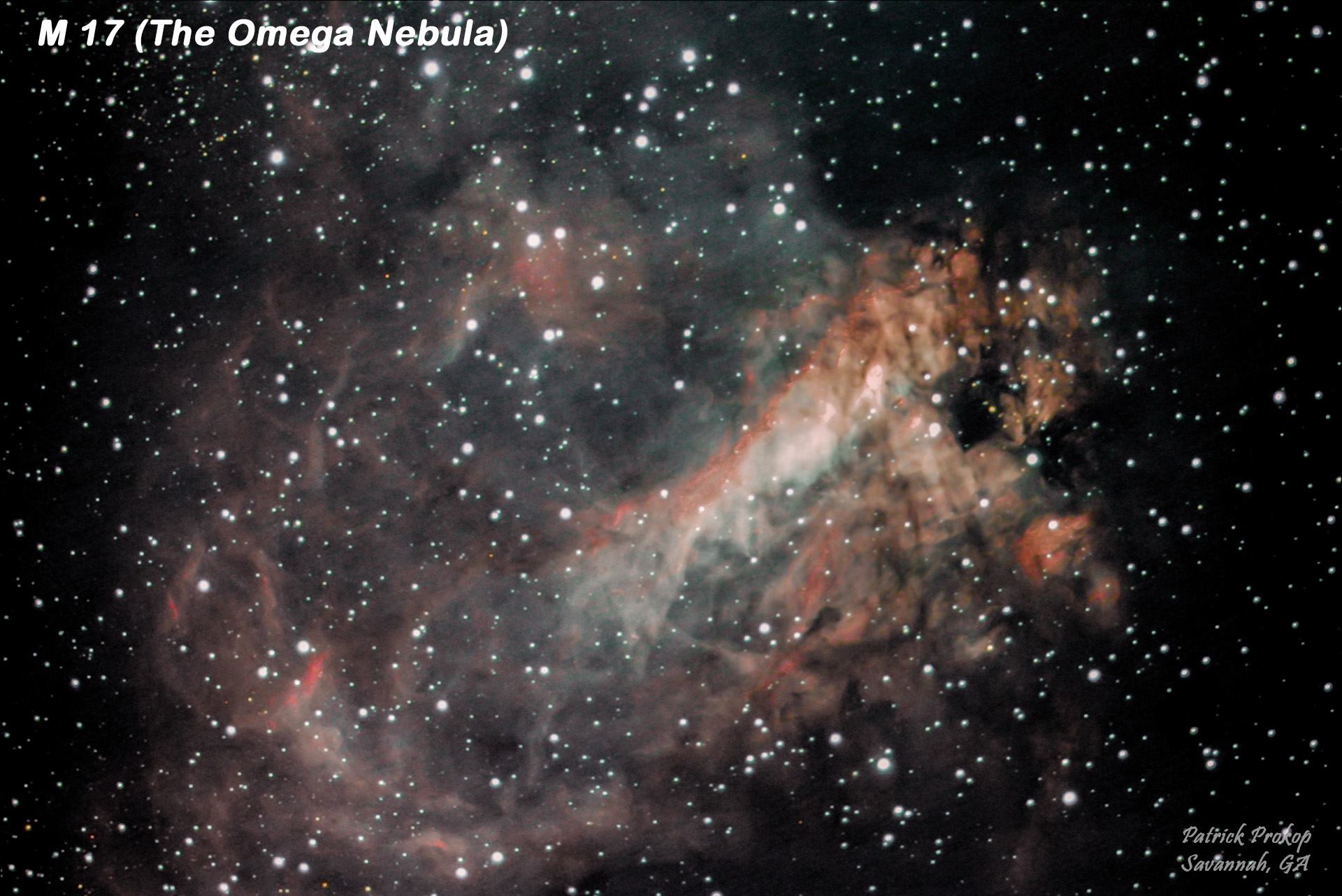 The Omega Nebula, July 19, 2019  ... Click on image for larger view