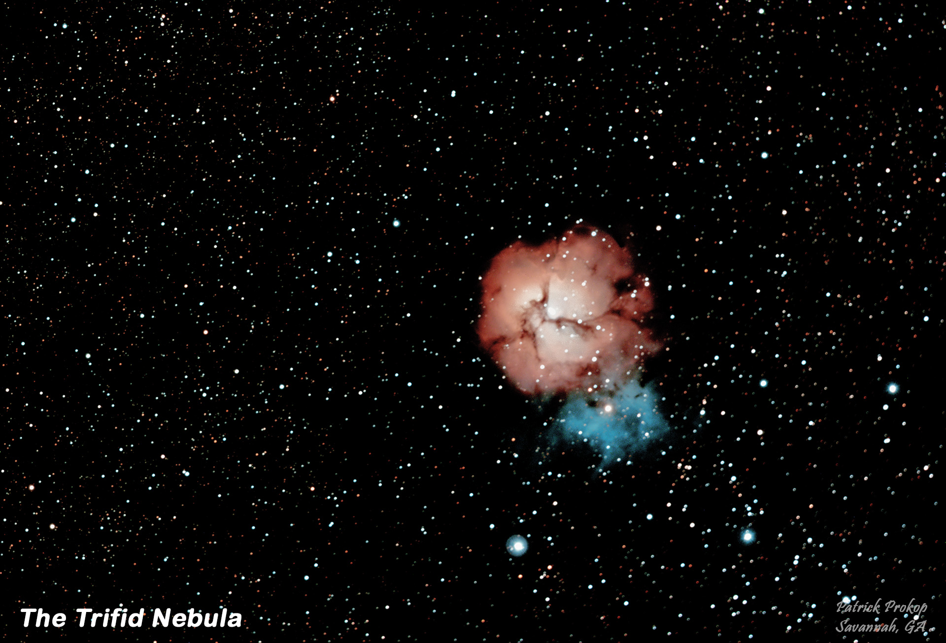 The Trifid Nebula, July 28, 2019  ... Click on image for larger view