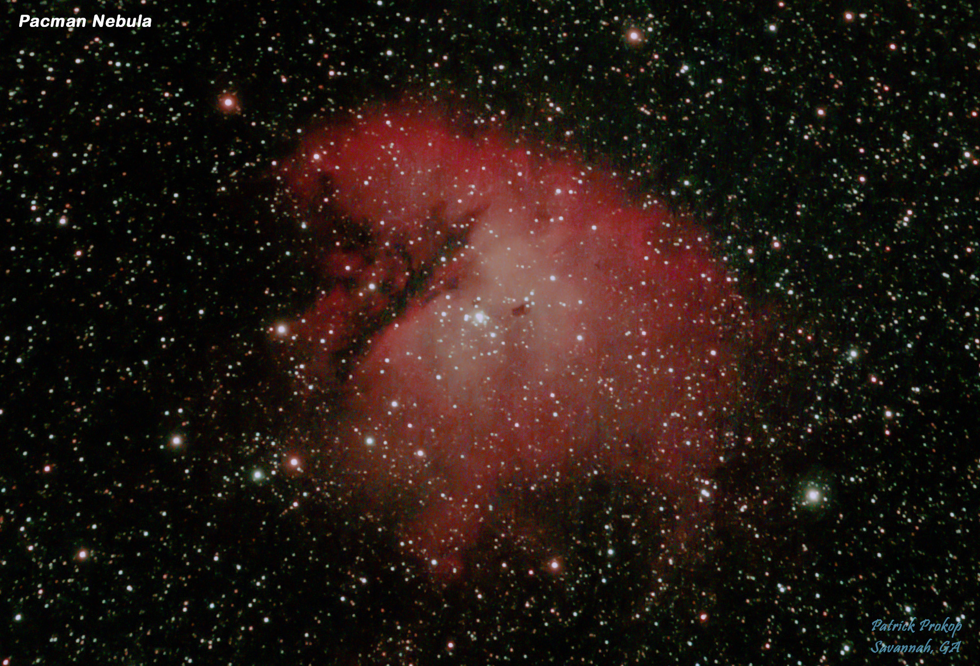 The Pacman Nebula, October 8, 2019  Cropped View ... Click on image for larger view