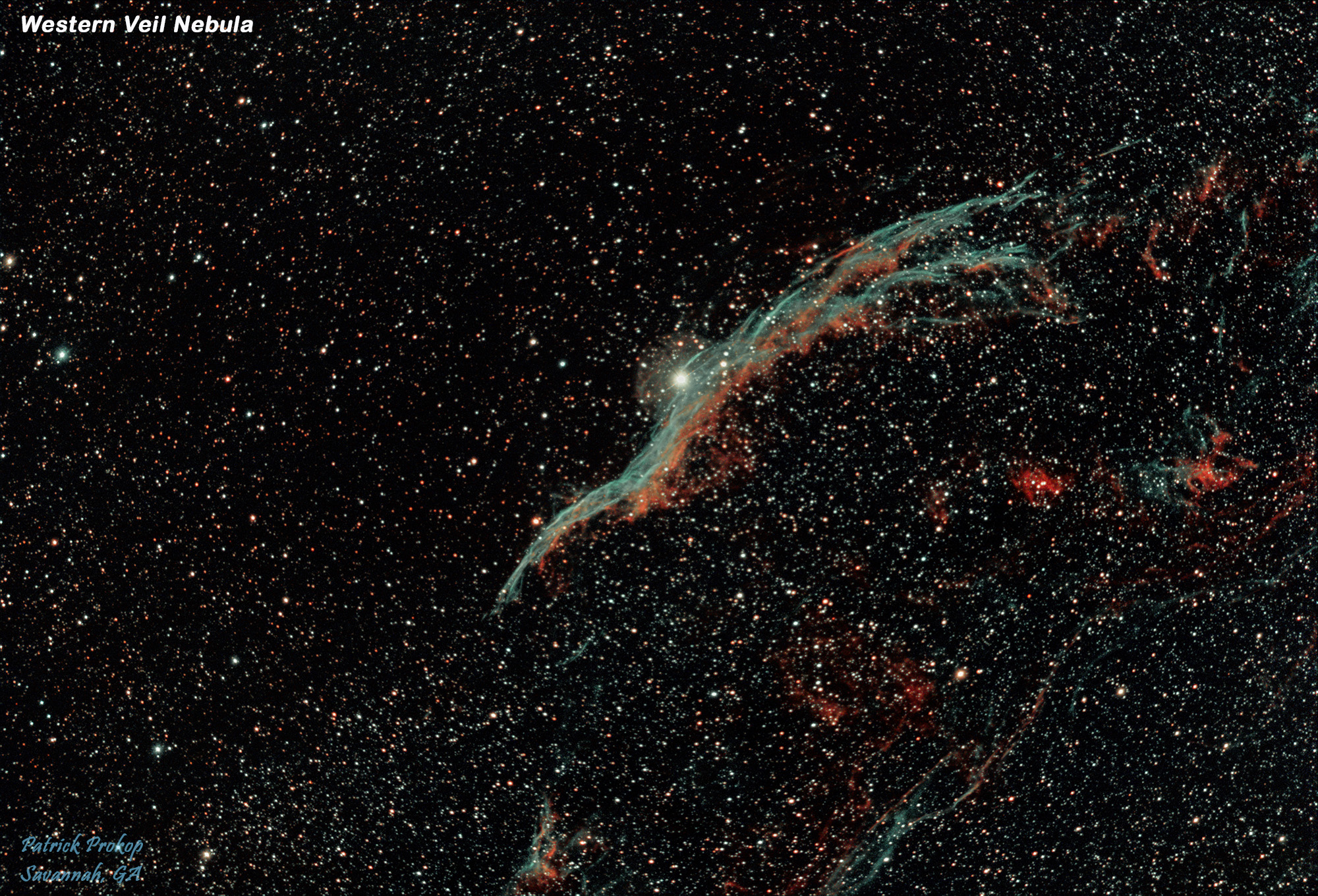 The Western Veil Nebula, October 3, 2019  ... Click on image for larger view
