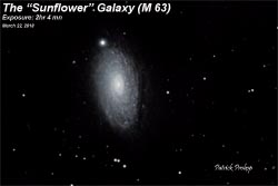 Sunflower Galaxy,  March 22, 2018  ... Click on image for larger view